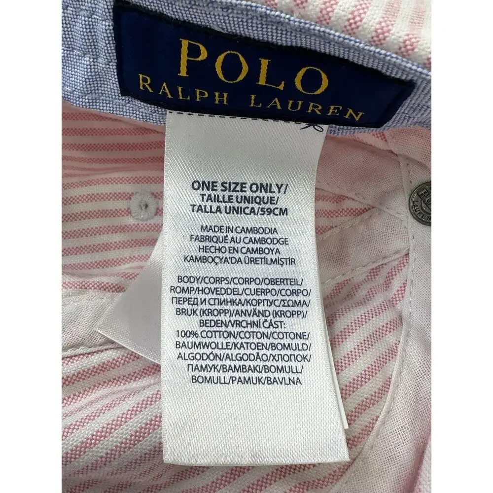 Striped Oxford Cap Save to Wishlist Polo Ralph Lauren Pink And White One Size - Picture 7 of 7